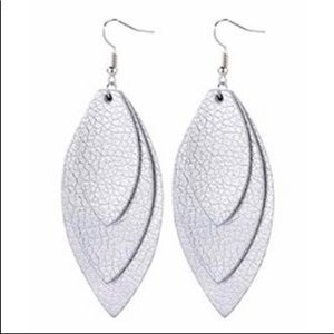 🔥Silver Faux Leather Earrings